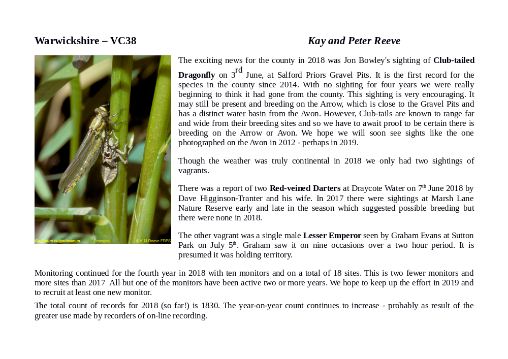 2019 VC38 Darter report.